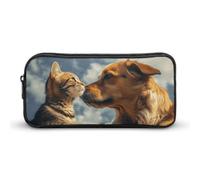 NTVOWPZO Pen Case Aesthetic Pen Pouch Dog And Cat Face to Face Portable Pen Bag Makeup Bag Desk Organizer for Office, Style, 22*12*5cm, Pencil Case