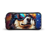 NTVOWPZO Pen Case Aesthetic Pen Pouch Dog Wearing Glasses Portable Pen Bag Makeup Bag Desk Organizer for Office, Style, 22*12*5cm, Pencil Case