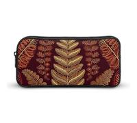 NTVOWPZO Pen Case Aesthetic Pen Pouch Maroon Gold Pattern Portable Pen Bag Makeup Bag Desk Organizer for Office, Style, 22*12*5cm, Pencil Case