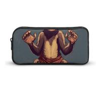 NTVOWPZO Pen Case Aesthetic Pen Pouch Monkey Raises His Hand Portable Pen Bag Makeup Bag Desk Organizer for Office, Style, 22*12*5cm, Pencil Case