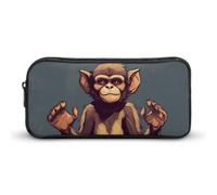 NTVOWPZO Pen Case Aesthetic Pen Pouch Monkey Raises His Hand Portable Pen Bag Makeup Bag Desk Organizer for Office, Style, 22*12*5cm, Pencil Case