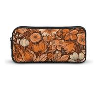 NTVOWPZO Pen Case Aesthetic Pen Pouch Orange Flowers And Leaves Portable Pen Bag Makeup Bag Desk Organizer for Office, Style, 22*12*5cm, Pencil Case