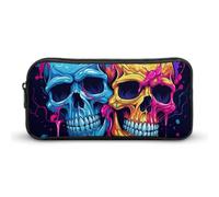 NTVOWPZO Pen Case Aesthetic Pen Pouch Two Different Skulls Portable Pen Bag Makeup Bag Desk Organizer for Office, Style, 22*12*5cm, Pencil Case