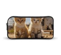 NTVOWPZO Pen Case Aesthetic Pen Pouch Two Little Cats Portable Pen Bag Makeup Bag Desk Organizer for Office, Style, 22*12*5cm, Pencil Case