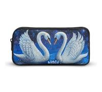 NTVOWPZO Pen Case Aesthetic Pen Pouch Two White Swans Portable Pen Bag Makeup Bag Desk Organizer for Office, Style, 22*12*5cm, Pencil Case