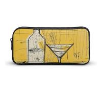 NTVOWPZO Pen Case Aesthetic Pen Pouch Wine Bottles And Glasses Portable Pen Bag Makeup Bag Desk Organizer for Office, Style, 22*12*5cm, Pencil Case
