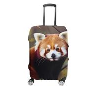NTVOWPZO Red Panda Travel Luggage Cover Spandex Suitcase Protector Washable Baggage Covers Elastic Scratch-Resistant Luggage Cover Protector Fits 18-32 Inch Luggage, Red Panda, XL