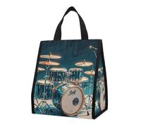 NTVOWPZO Reusable Collapsible Insulated Lunch Bag 9L Foldable Thermal Cool Drums Set Cooler Bag with Aluminum Foil Liner Washable Leakproof & Lightweight Lunch Tote for Work Picnic Beach Gym