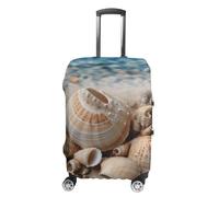 NTVOWPZO Seashells by The Seashore Travel Luggage Cover Spandex Suitcase Protector Washable Baggage Covers Elastic Scratch-Resistant Luggage Cover Protector Fits 18-32 Inch Luggage, Seashells by the