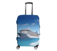 NTVOWPZO Seaside Cruise Ship Travel Luggage Cover Spandex Suitcase Protector Washable Baggage Covers Elastic Scratch-Resistant Luggage Cover Protector Fits 18-32 Inch Luggage, Seaside Cruise Ship, S