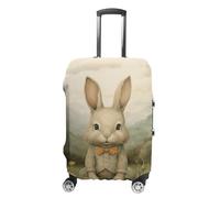 NTVOWPZO Sit on The Grass Travel Luggage Cover Spandex Suitcase Protector Washable Baggage Covers Elastic Scratch-Resistant Luggage Cover Protector Fits 18-32 Inch Luggage, Sit on the Grass, XL