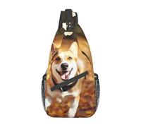 NTVOWPZO Sling Bag for Women Men Shoulder Bag Dog Falling Leaves Chest Bag Travel Fanny Pack Lightweight Casual Daypack, Dog Falling Leaves, One Size, Sling Backpacks