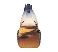 NTVOWPZO Sling Bag for Women Men Shoulder Bag Dog Falling Leaves Chest Bag Travel Fanny Pack Lightweight Casual Daypack, Desert Landscape, One Size, Sling Backpacks