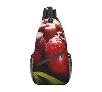 NTVOWPZO Sling Bag for Women Men Shoulder Bag Petals Garden Leaves Chest Bag Travel Fanny Pack Lightweight Casual Daypack, Red Fruit, One Size, Sling Backpacks
