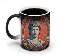 NTVOWPZO Stamped with Ancient Rome Magic Color Changing Coffee Mug, 11 Oz Ceramic Cup with Handle, Heat Sensitive Heat Changing Mug Temperature Changing Mugs for Office Home, Personalized Gift