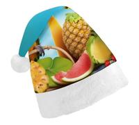 NTVOWPZO Summer Parrot Pineapple Birds Santa Hat for Adults Christmas Hat for Women Men Holiday Xmas Hats for Christmas Party