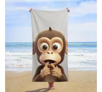 NTVOWPZO The Silent Monkey Beach Towel Oversized Microfiber Bath Towels Lightweight Sand Proof Beach Towels Absorbent Pool Towels for Swimming Yoga Bathroom Towel 31.5" X 63"