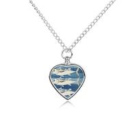 NTVOWPZO Three Fish Picture Urn Necklace for Ashes 27.6'' Chain with Filling Kit Pet Cremation Jewelry Charm Silver Pendant Necklace Dog Cat Ashes Keepsakes Memorial Gift for Women Men Pet Lover