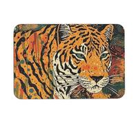NTVOWPZO Tiger Botanical Print Stone Bath Mats Tiger Botanical Print Diatomaceous Earth Bath Mat Super Absorbent Bathroom Floor Mat Quick Drying Shower Mat for Shower Bathtub Bathroom Accessory