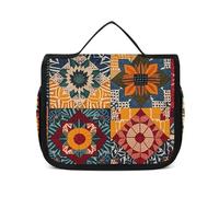 NTVOWPZO Toiletry Bag for Women Travel Toiletry Bag African Textile Patchwork Cosmetic Organizer Bag Hanging Makeup Bag, style, 22.5x18.5cm, Style, 22.5x18.5cm
