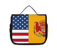NTVOWPZO Toiletry Bag for Women Travel Toiletry Bag American Spain Flag Cosmetic Organizer Bag Hanging Makeup Bag, style, 22.5x18.5cm, Style, 22.5x18.5cm