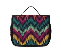 NTVOWPZO Toiletry Bag for Women Travel Toiletry Bag Colorful Knitted Pattern Cosmetic Organizer Bag Hanging Makeup Bag, style, 22.5x18.5cm, Style, 22.5x18.5cm