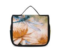 NTVOWPZO Toiletry Bag for Women Travel Toiletry Bag Flying Dragonflies Lily Flower Cosmetic Organizer Bag Hanging Makeup Bag, style, 22.5x18.5cm, Style, 22.5x18.5cm