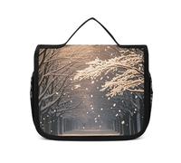 NTVOWPZO Toiletry Bag for Women Travel Toiletry Bag Snow Falling in The Park Cosmetic Organizer Bag Hanging Makeup Bag, style, 22.5x18.5cm, Style, 22.5x18.5cm