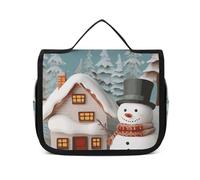 NTVOWPZO Toiletry Bag for Women Travel Toiletry Bag Snowman And Village Cosmetic Organizer Bag Hanging Makeup Bag, style, 22.5x18.5cm, Style, 22.5x18.5cm
