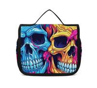 NTVOWPZO Toiletry Bag for Women Travel Toiletry Bag Two Different Skulls Cosmetic Organizer Bag Hanging Makeup Bag, style, 22.5x18.5cm, Style, 22.5x18.5cm