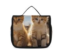 NTVOWPZO Toiletry Bag for Women Travel Toiletry Bag Two Little Cats Cosmetic Organizer Bag Hanging Makeup Bag, style, 22.5x18.5cm, Style, 22.5x18.5cm