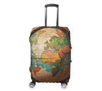 NTVOWPZO Travel Luggage Cover Elastic Suitcase Protector Anti-Scratch Washable Ancient World Globe Luggage Sleeve Tsa Approved Carry on Covers Baggage Cover Fits 18-32 Inch Luggages, white, M, Modern