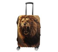 NTVOWPZO Travel Luggage Cover Elastic Suitcase Protector Anti-Scratch Washable Angry Roaring Lion Luggage Sleeve Tsa Approved Carry on Covers Baggage Cover Fits 18-32 Inch Luggages, white, L, Modern