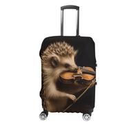 NTVOWPZO Travel Luggage Cover Elastic Suitcase Protector Anti-Scratch Washable Animal Hedgehog Music Violin Luggage Sleeve Tsa Approved Carry on Covers Baggage Cover Fits 18-32 Inch Luggages, white