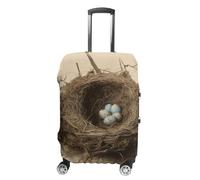 NTVOWPZO Travel Luggage Cover Elastic Suitcase Protector Anti-Scratch Washable Birds Nest Luggage Sleeve Tsa Approved Carry on Covers Baggage Cover Fits 18-32 Inch Luggages, white, Small, Modern