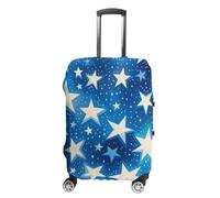 NTVOWPZO Travel Luggage Cover Elastic Suitcase Protector Anti-Scratch Washable Blue Shining Stars Pattern Luggage Sleeve Tsa Approved Carry on Covers Baggage Cover Fits 18-32 Inch Luggages, white, L