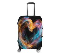 NTVOWPZO Travel Luggage Cover Elastic Suitcase Protector Anti-Scratch Washable Bright Heart Shape Luggage Sleeve Tsa Approved Carry on Covers Baggage Cover Fits 18-32 Inch Luggages, white, Small