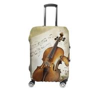 NTVOWPZO Travel Luggage Cover Elastic Suitcase Protector Anti-Scratch Washable Butterfly And Cello Luggage Sleeve Tsa Approved Carry on Covers Baggage Cover Fits 18-32 Inch Luggages, white, M, Modern
