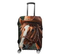NTVOWPZO Travel Luggage Cover Elastic Suitcase Protector Anti-Scratch Washable Cowboy Ride Horse Luggage Sleeve Tsa Approved Carry on Covers Baggage Cover Fits 18-32 Inch Luggages, white, XL, Modern