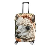 NTVOWPZO Travel Luggage Cover Elastic Suitcase Protector Anti-Scratch Washable Cute Alpaca Llama Luggage Sleeve Tsa Approved Carry on Covers Baggage Cover Fits 18-32 Inch Luggages, white, Small