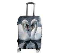 NTVOWPZO Travel Luggage Cover Elastic Suitcase Protector Anti-Scratch Washable Geese on The River Luggage Sleeve Tsa Approved Carry on Covers Baggage Cover Fits 18-32 Inch Luggages, white, XL, Modern
