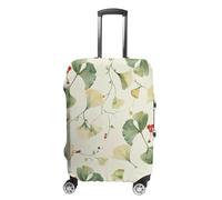 NTVOWPZO Travel Luggage Cover Elastic Suitcase Protector Anti-Scratch Washable Ginkgo Leaves And Berries Luggage Sleeve Tsa Approved Carry on Covers Baggage Cover Fits 18-32 Inch Luggages, white, L