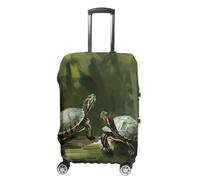 NTVOWPZO Travel Luggage Cover Elastic Suitcase Protector Anti-Scratch Washable Green Two Turtles Luggage Sleeve Tsa Approved Carry on Covers Baggage Cover Fits 18-32 Inch Luggages, white, M, Modern
