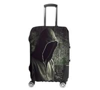 NTVOWPZO Travel Luggage Cover Elastic Suitcase Protector Anti-Scratch Washable Hacker Luggage Sleeve Tsa Approved Carry on Covers Baggage Cover Fits 18-32 Inch Luggages, white, Small, Modern