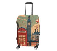 NTVOWPZO Travel Luggage Cover Elastic Suitcase Protector Anti-Scratch Washable I Like London Luggage Sleeve Tsa Approved Carry on Covers Baggage Cover Fits 18-32 Inch Luggages, white, L, Modern