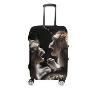 NTVOWPZO Travel Luggage Cover Elastic Suitcase Protector Anti-Scratch Washable Little Monkey Playing Luggage Sleeve Tsa Approved Carry on Covers Baggage Cover Fits 18-32 Inch Luggages, white, XL