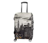 NTVOWPZO Travel Luggage Cover Elastic Suitcase Protector Anti-Scratch Washable Love from New York Luggage Sleeve Tsa Approved Carry on Covers Baggage Cover Fits 18-32 Inch Luggages, white, M, Modern