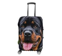 NTVOWPZO Travel Luggage Cover Elastic Suitcase Protector Anti-Scratch Washable Rottweiler Wallpaper Luggage Sleeve Tsa Approved Carry on Covers Baggage Cover Fits 18-32 Inch Luggages, white, L, Modern