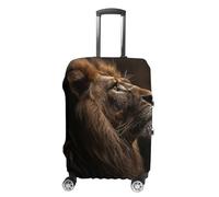 NTVOWPZO Travel Luggage Cover Elastic Suitcase Protector Anti-Scratch Washable The Lion Raises Its Head Luggage Sleeve Tsa Approved Carry on Covers Baggage Cover Fits 18-32 Inch Luggages, white, L