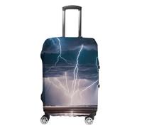 NTVOWPZO Travel Luggage Cover Elastic Suitcase Protector Anti-Scratch Washable Thunder And Lightning Luggage Sleeve Tsa Approved Carry on Covers Baggage Cover Fits 18-32 Inch Luggages, white, L